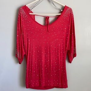 Red open back top